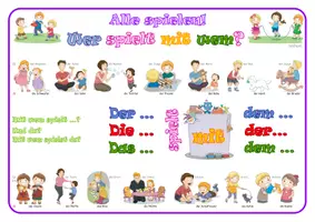 Vorschau - Arbeitsblätter - Dativ Sprech- und Schreibübung Wer spielt mit wem? - Deckblatt