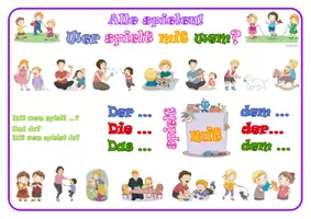 Vorschau - Arbeitsblätter - Dativ Sprech- und Schreibübung Wer spielt mit wem? - Seite 1