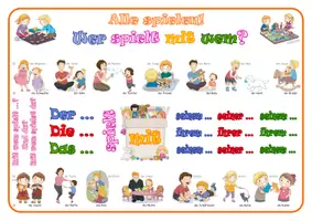Vorschau - Arbeitsblätter - Dativ Sprech- und Schreibübung Wer spielt mit wem? - Seite 3