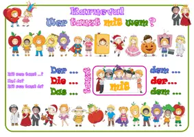 Vorschau - Arbeitsblätter - Dativ Sprech- und Schreibübung Wer tanzt mit wem? FASCHING - Seite 3