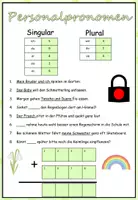 Aperçu - Feuilles d'exercices - Escape Room "der Frühling" serrure rouge "Personalpronomen" Allemand - Page de couverture
