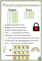 Aperçu - Feuilles d'exercices - Escape Room "der Frühling" serrure rouge "Personalpronomen" Allemand - Page 1