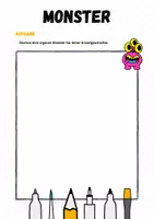 Vorschau - Arbeitsblätter - Gruselgeschichten - Mein Monster Beschreibung - Seite 1