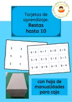 Vista previa - Manualidades / Dibujos para colorear - Tarjetas de aprendizaje: Restas hasta 10 - Portada