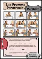 Vorschau - Arbeitsblätter - Pronoms Personnels, Personalpronomen Französisch, Aufgaben, Übungen, Spiele, Merkblatt, Poster, je, tu, il, elle, ..., - Seite 2