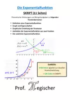 Vorschau - Unterrichtsreihen - SKRIPT: Die Exponentialfunktion (mit Lösungen & PowerPoint) - Deckblatt