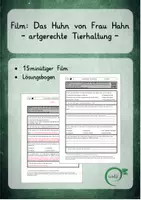 Vorschau - Arbeitsblätter - Film zum Thema: artgerechte Tierhaltung bei Hühnern - Deckblatt
