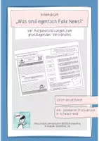 Vorschau - Arbeitsblätter - Arbeitsblatt: Was sind eigentlich Fake News? - Deckblatt