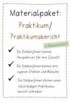 Vorschau - Unterrichtsreihen - Komplette Unterrichtsreihe: Das Praktikum und der Praktikumsbericht. - Deckblatt