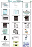 Vista previa - Elementos para la creación de materiales - Símbolos para el cuaderno de vocabulario "Bad und Küche" Thema Wohnen Alemán - Portada