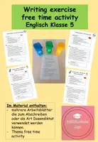 Vorschau - Arbeitsblätter - free time activity - a writing exercise - Deckblatt