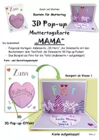 Vorschau - Mal- und Bastelvorlagen - Basteln für Muttertag: 3D Pop-up Muttertagskarte "MAMA" - Deckblatt