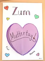 Vorschau - Mal- und Bastelvorlagen - Basteln für Muttertag: 3D Pop-up Muttertagskarte "MAMA" - Seite 2