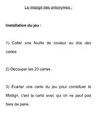 Aperçu - Jeux - Mistigri des antonymes - Page 1