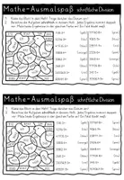 Vorschau - Arbeitsblätter - Ausmalspaß - schriftliche Division (Klasse 4) - Seite 1