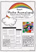 Vorschau - Arbeitsblätter - Ausmalspaß - (mehrstellige) halbschriftliche Multiplikation - Deckblatt