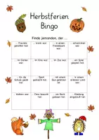Vorschau - Arbeitsblätter - Herbstferien-Bingo - Deckblatt