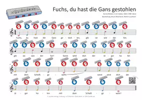 Vorschau - Audio-Dateien - Lied für die Mundharmonika SPEEDY: Fuchs, du hast die Gans gestohlen - Seite 1