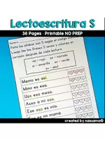 Vista previa - Hojas de trabajo - Cartilla fonética - Lectoescritura - Letra S - Portada