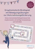 Vorschau - Spiele - Graphomotorik Brettspiel mit Bewegungsübungen: Wahrnehmung - Deckblatt