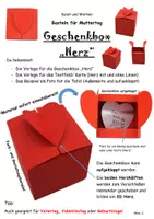 Vorschau - Mal- und Bastelvorlagen - Basteln für Muttertag: Geschenkbox "Herz" - Deckblatt