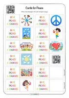 Vista previa - Manualidades / Dibujos para colorear - 🕊 Create Cards for Peace • label them • give them away • Give Peace A Chance with QR to participate - página 1