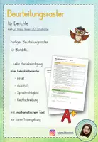 Vorschau - Klassenarbeiten - Beurteilungsraster: Bericht - Deckblatt