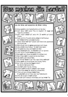 Vorschau - Arbeitsblätter - DaZ/ DaF Leseverständnis + Personalform im Präsens _Was machen die Leute? - Seite 1