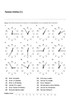 Aperçu - Feuilles d'exercices - L''heure (feuille de travail par mot-clé) pour les cours d'espagnol - Page de couverture