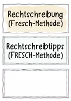 Vorschau - Mal- und Bastelvorlagen - FRESCH Rechtschreibtipps - Fächer und Hilfskarten - Seite 1