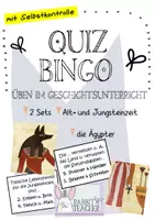 Vorschau - Stationenlernen - Quizbingo: Alt-und Jungsteinzeit und die Ägypter - Deckblatt