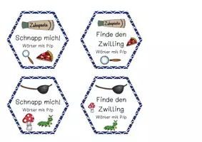 Vorschau - Spiele - Schnapp mich | Finde den Zwilling | Wörter mit P p | Kartenspiel - Seite 1