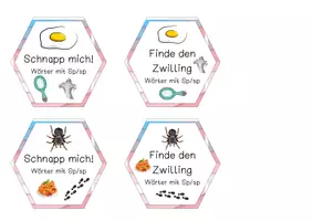 Vorschau - Spiele - Schnapp mich | Finde den Zwilling | Wörter mit Sp sp | Kartenspiel - Seite 1