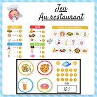 Aperçu - Apprentissages en autonomie - Jeu - au restaurant' - Page de couverture