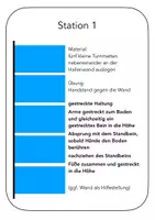 Vorschau - Stationenlernen - Turnen Stationen Handstützüberschlag Aufbau- & Übungskarten - Deckblatt