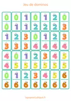 Aperçu - Jeux - Jeux de dominos, 5 modèles (classique, chiffres, formes...) - Page 1