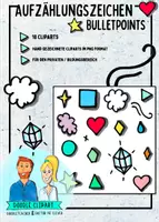 Vorschau - selbst erstellte Cliparts/Grafiken - Aufzählungszeichen - Cliparts für Arbeitsblätter - Deckblatt