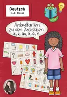 Vorschau - Stationenlernen - Anlautkarten Z J Qu X C Y | Deutsch Klasse 1-2 - Deckblatt
