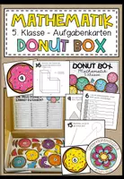 Vorschau - Fördermaterial/Inklusion - MATHEMATIK - DONUT BOX (5. Schulstufe) 36 Aufgabenkärtchen zum Jahresstoff - Deckblatt
