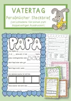 Vorschau - Arbeitsblätter - Vatertag Steckbrief - Deckblatt