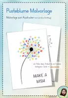 Vorschau - Mal- und Bastelvorlagen - Pusteblume Malvorlage - Deckblatt