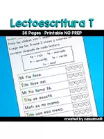 Vorschau - Arbeitsblätter - Cartilla fonética - Lectoescritura - Letra T - Deckblatt