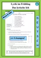 Vorschau - Arbeitsblätter - Lyrik im Frühling: Das lyrische Ich - als PDF & Word - Deckblatt