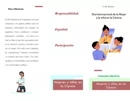 Vista previa - Tarjetas / Manipulativos - Tríptico / Folleto / Mujer, Niña y Ciencia - página 2