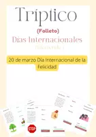 Vista previa - Tarjetas / Manipulativos - Tríptico / Folleto / Felicidad / Editables - Portada