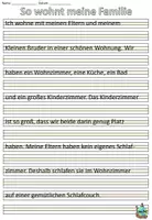 Aperçu - Feuilles d'exercices - Exercice de calligraphie "So wohnt meine Familie" Allemand - Page 2