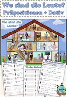 Aperçu - Feuilles d'exercices - "Wo sind die Leute?" Prépositions et datif / Thema "Wohnen" Allemand - Page de couverture