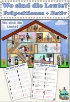 Vista previa - Hojas de trabajo - "Wo sind die Leute?" Preposiciones y dativos para principiantes avanzados / Thema "Wohnen" Alemán - Portada