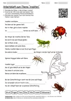Vorschau - Arbeitsblätter - Arbeitsblatt "Insekten" + Onlineübung & MP3 + Mindmap + Infografik - Deckblatt