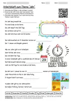 Vorschau - Arbeitsblätter - Arbeitsblatt "Jahr" + Onlineübung & MP3 + Mindmap + Infografiken - Deckblatt